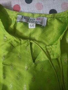 Branded Green Silk Kurta With Sharara