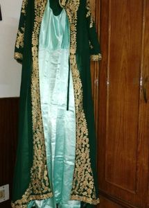 Elegant Green Embroidered Gown