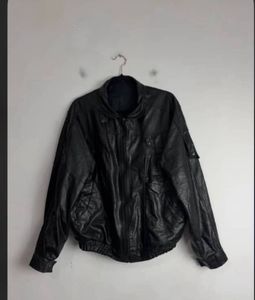 Classic Black Faux Leather Jacket