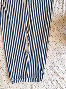 Navy Blue Striped Kurta Set with Necklace