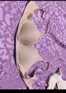 White &amp; beige Padded Bra set