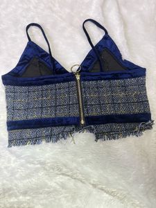 Stylish Tweed Crop Top