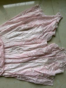 Pink Embroidered Flare Dress