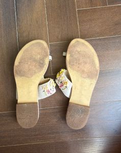 Embroidered Floral Sandals