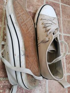 Stylish Beige Leather Sneakers