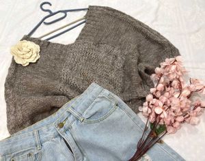 🎉Buy1 Get1 Free🎉Sweater with Flower Detail J