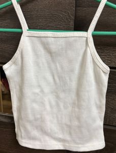 Ribbed White Camisole Top
