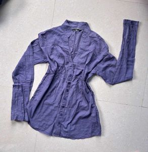 Purple Button-Up Blouse