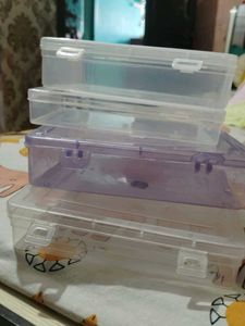 3 Clear Plastic Storage Boxes
