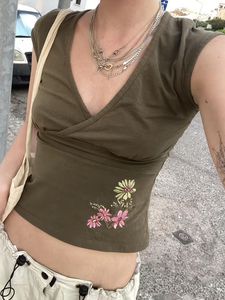 Olive Green Vintage Top