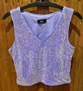 Sparkly Lavender Crop Top