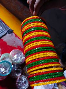 Vibrant Multi-Color Beaded Bangles