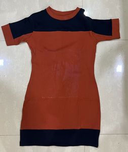 Casual Orange Black Dress