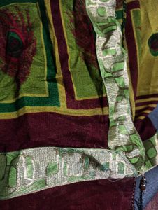 Vintage Fabric with Peacock Design