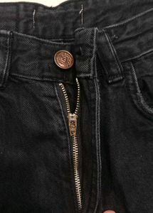 Black Wide Leg Denim Jeans