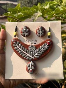 Terracotta Necklace and Earring Set