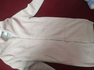 Beige Longline Zip-Up Hoodie