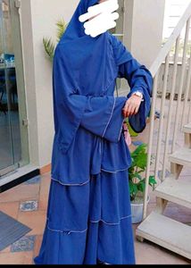 Elegant Blue Tiered abaya