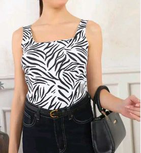 Trendy Zebra Print Tank Top