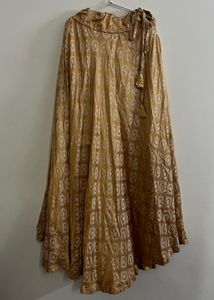 Onam Special Gold Skirt,Black  Velvet Top