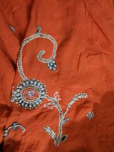 Heavy Saree Dark + Light Saffron/ Orange Colour