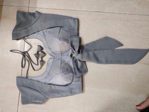 knotted backless blouse