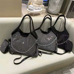 Rhinestone Handbag with Pouch for Women premium qu