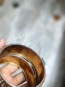 Pearl &amp; Stone gold Bangles