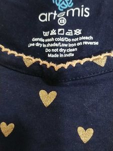 Artemis Navy Heart Print Night suit