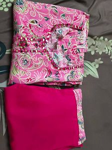 Pink Paisley Print Kurta Set