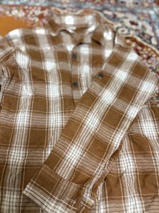Brown Plaid Long Sleeve Shirt
