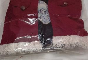 Girls Maroon Kurta with Fur jocket Set