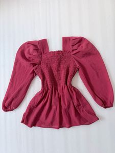 Cute Bow Puff sleeves Top