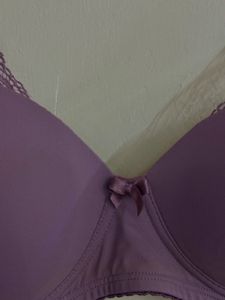 Lace Trimmed Purple Bra