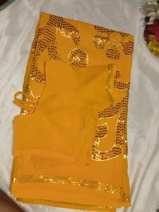 Embellished Yellow Saree with blouse