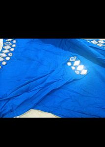 Blue Kurta with Mirror Embellishments