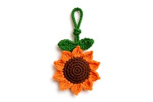 Handmade Crochet Sunflower Bag Charm