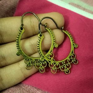 PRICE DROP Brass Tribal Earring