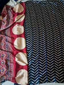 Blue Chevron Print saree