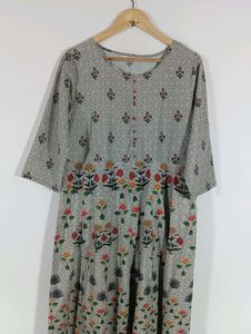 Grey Printed Casual Kurta (Women)