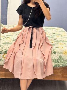 Stylish Pink Midi Skirt