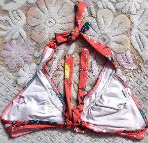 Floral Halter Neck Bikini Top