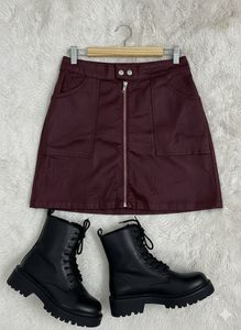 Burgundy Mini Skirt