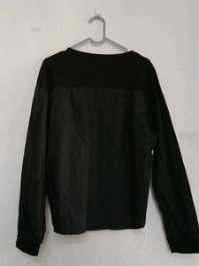 Cute Blue Cat Black Long Sleeve Top