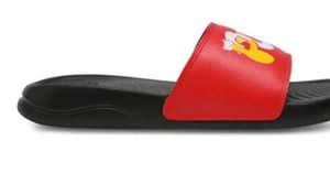 Red Puma Slides with Cartoon Graphic