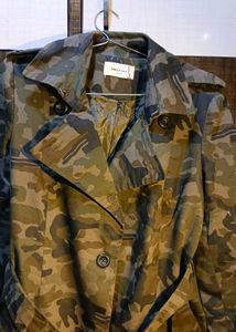 Army Print Trench Coat