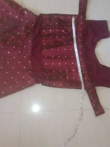 Elegant Maroon Polka Dot Gown