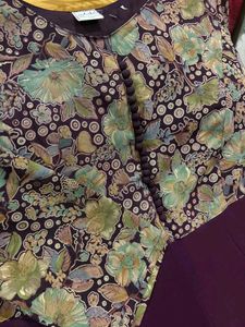 Elegant Floral Print Anarkali Gown