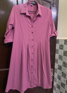 Chic Pink Shirt Dress