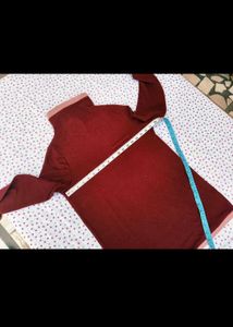 Maroon Mock Neck Top